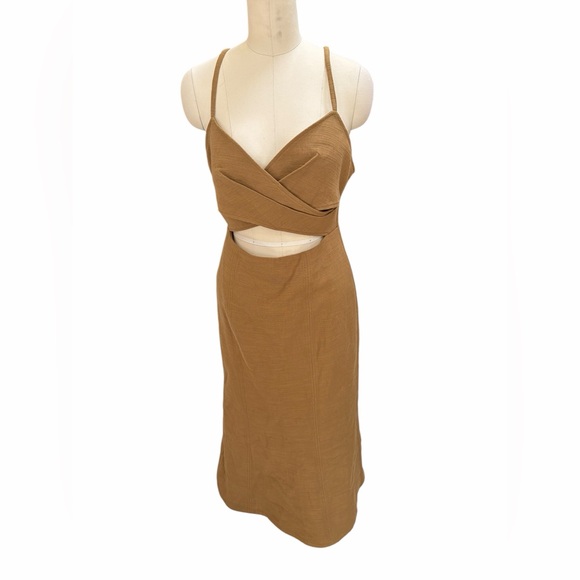 Significant Other FRANKIE MIDI DRESS - OLIVE size 6 cotton - Picture 3 of 8